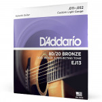 D'ADDARIO EJ13 80/20 BRONZE CUSTOM LIGHT (11-52) струни для акустичної гітари